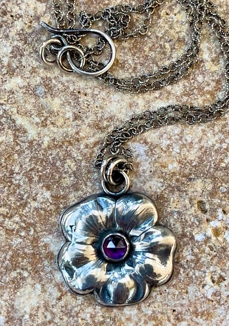 Posy 2 - Sterling Silver & Amethyst Necklace
