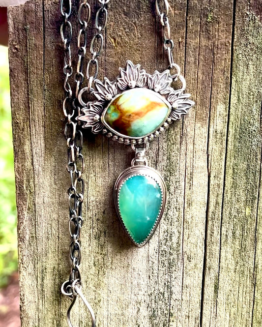 Tranquility - Australian Chrysoprase/Baja Chrysocolla & Sterling Silver Necklace