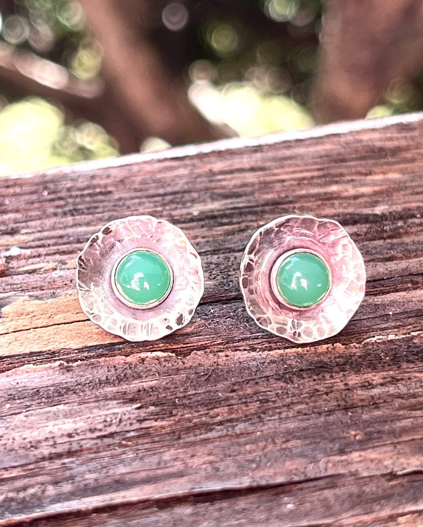 Sterling & Chrysoprase Post Earrings