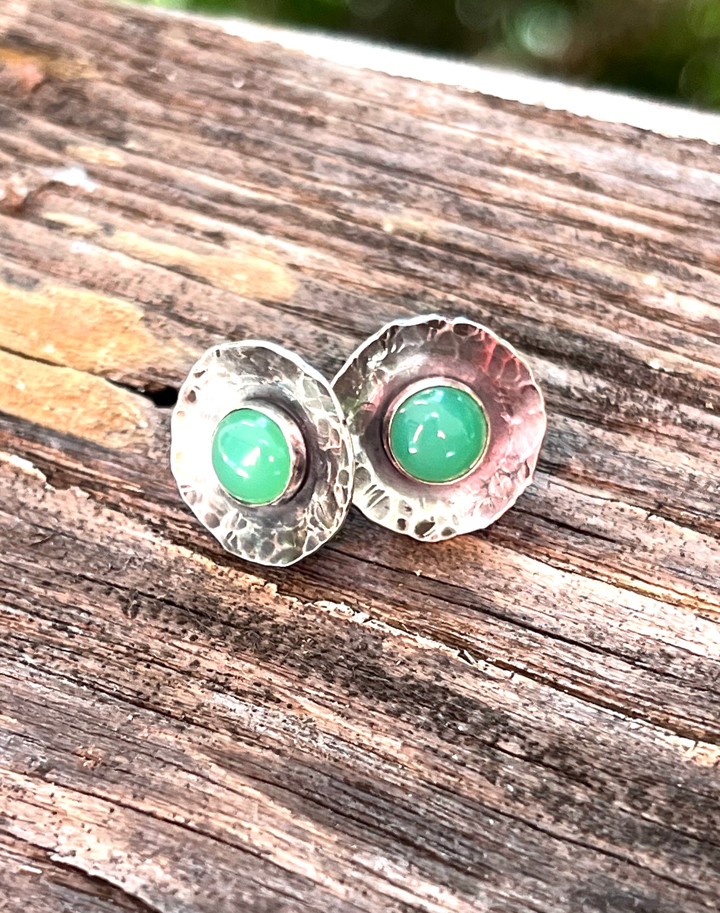 Sterling & Chrysoprase Post Earrings
