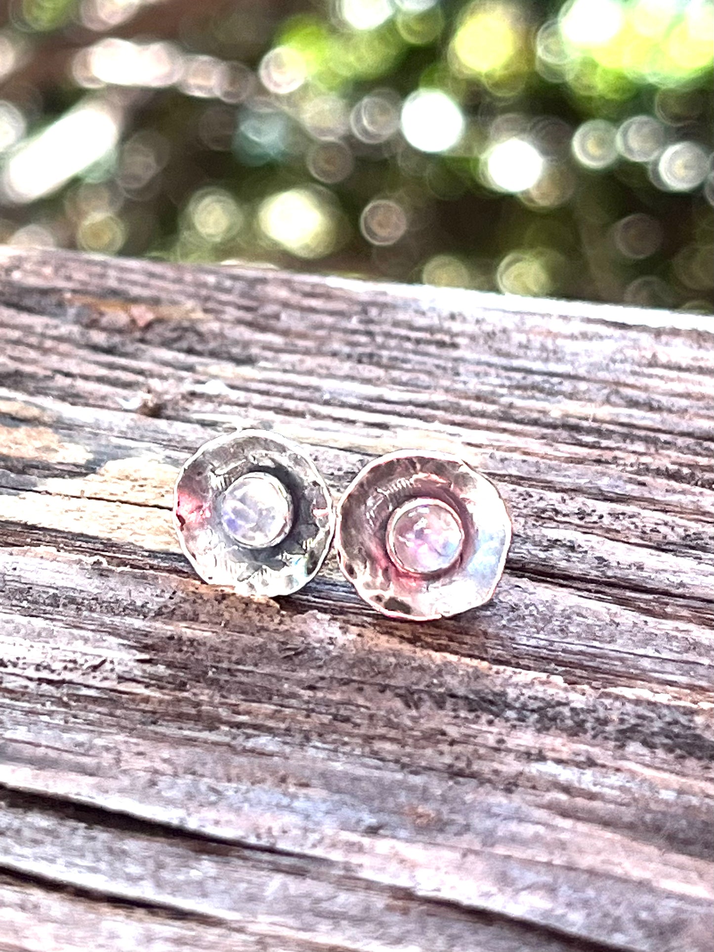 Sterling & Moonstone Post Earrings