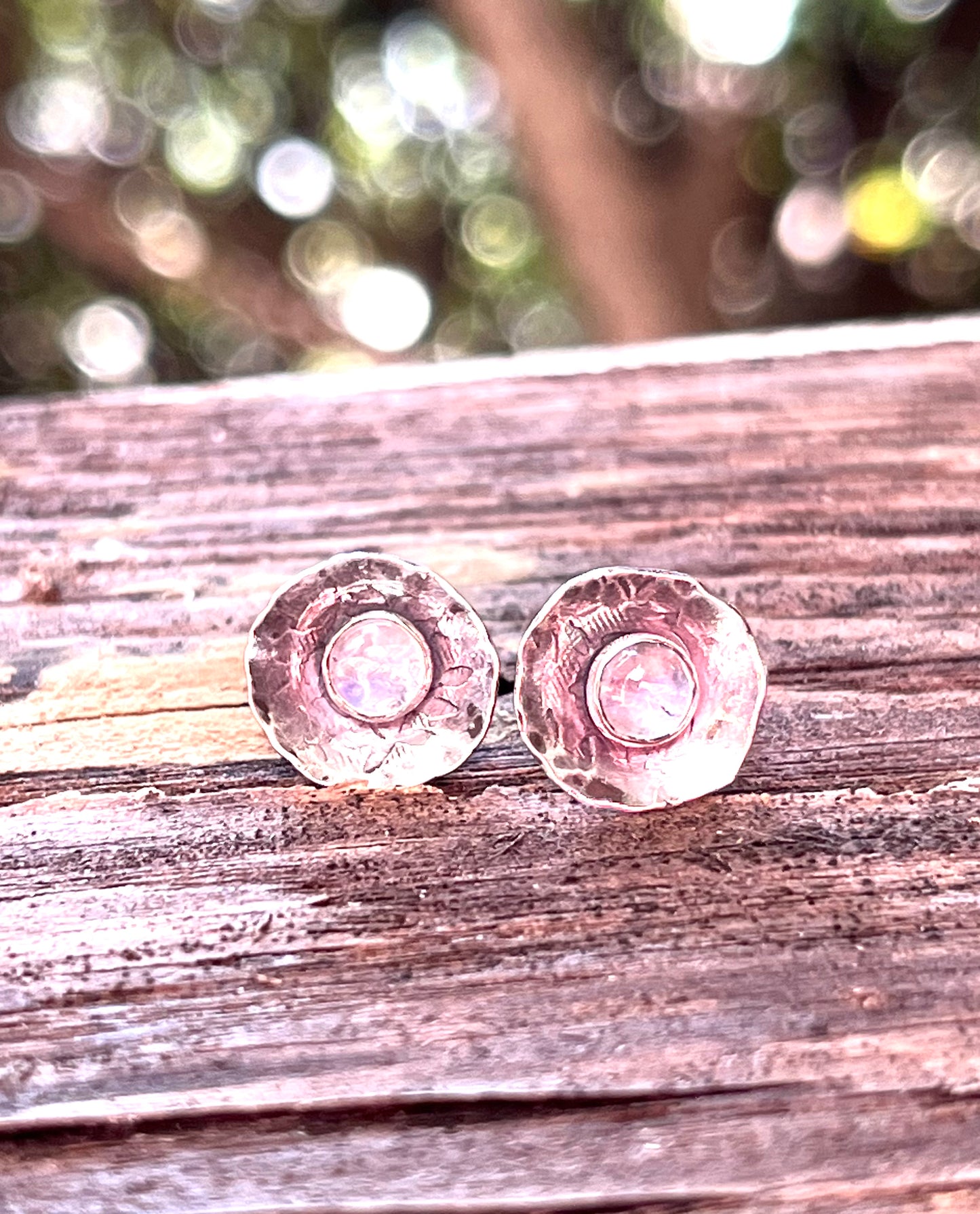 Sterling & Moonstone Post Earrings