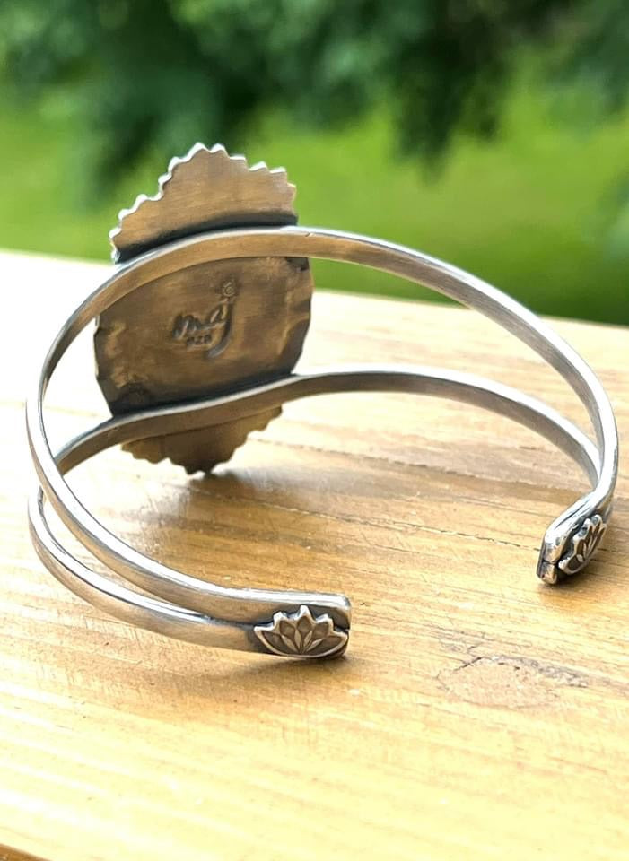 Moroccan Seam Agate & Sterling Silver Cuff Bracelet