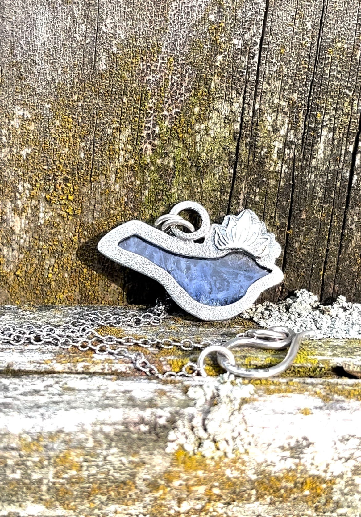 Bird with a Secret - Sterling Silver, Jasper & Sodalite Necklace