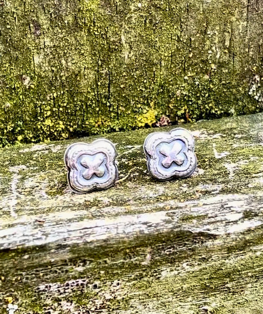 X Marks the Spot - Sterling Silver Post Earrings