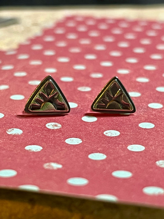 Triangular - Stamped Sterling Silver Post Earrings