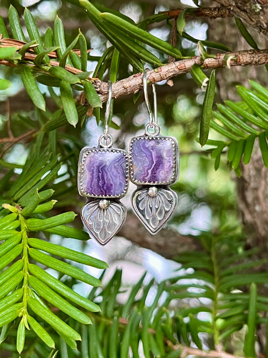 Luscious - Lavender Lace Agate & Sterling Silver Earrings