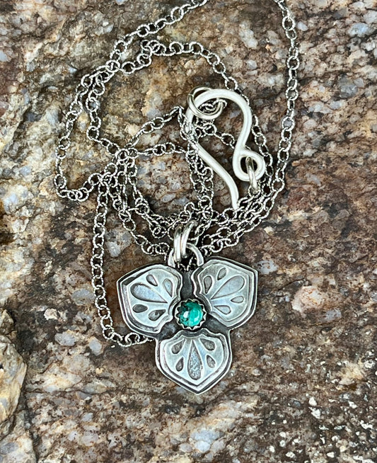 3 Petals - Sterling Silver & Turquoise Necklace
