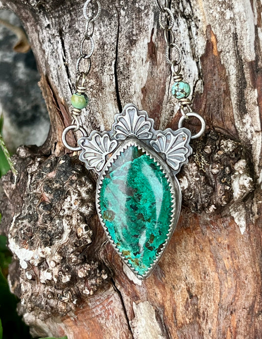 Serenity - Chrysocolla, Turquoise & Sterling Silver Necklace