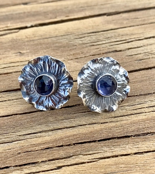 Frilly- Tanzanite and Sterling Silver Post Earrings