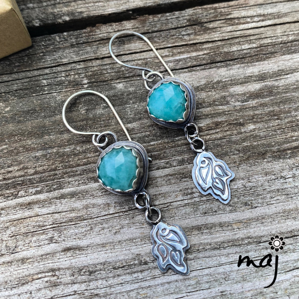 Vines - Amazonite and Sterling Silver Earrings
