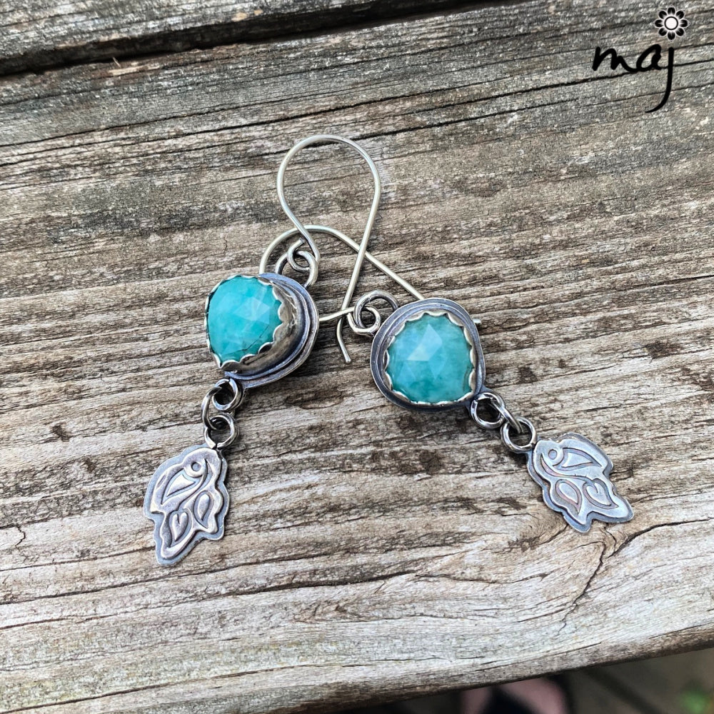 Vines - Amazonite and Sterling Silver Earrings