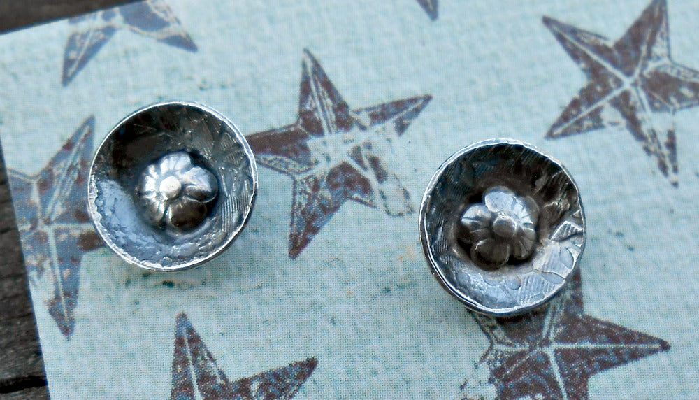Sterling Flower Stud Earrings