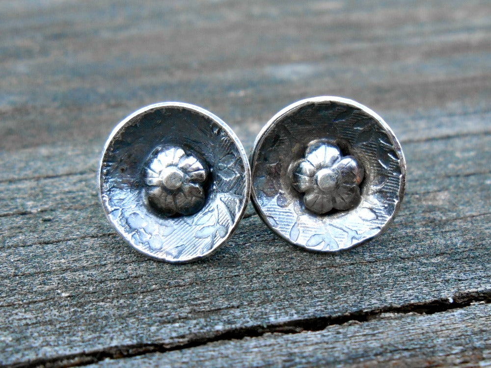 Sterling Flower Stud Earrings