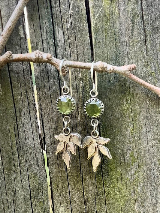 Summer Leaves - Peridot & Sterling Silver Earrings