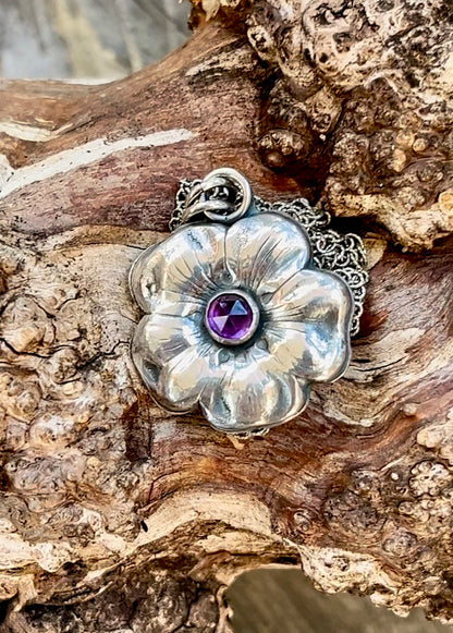 Posy 2 - Sterling Silver & Amethyst Necklace