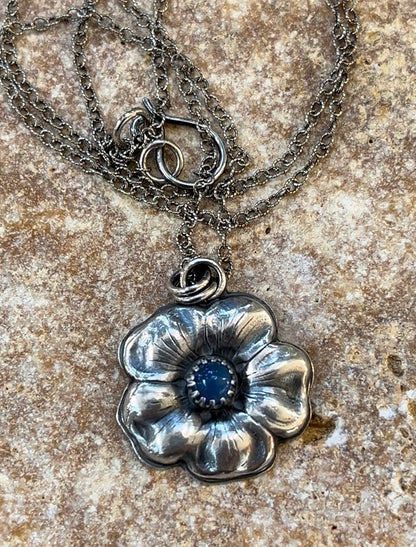 Posy - Sterling Silver & Blue Chalcedony Necklace