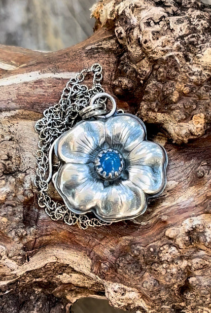 Posy - Sterling Silver & Blue Chalcedony Necklace