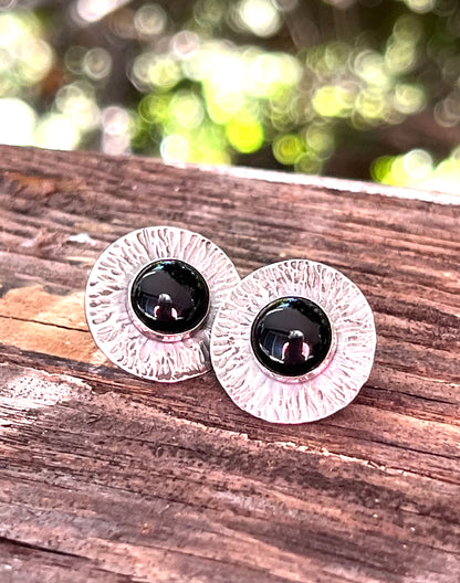 Sterling & Black Onyx Post Earrings