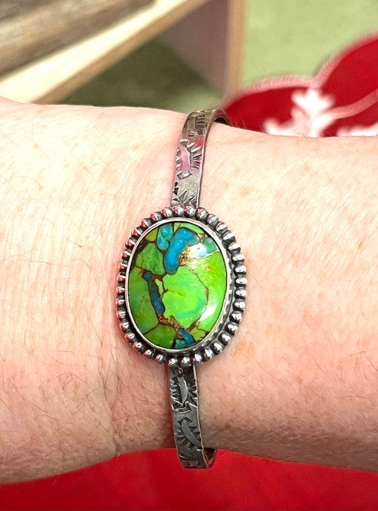 Green Day-Turqouise & Sterling Silver Cuff Bracelet