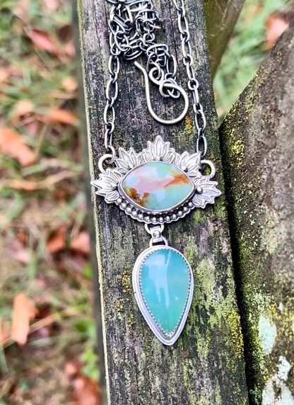 Tranquility - Australian Chrysoprase/Baja Chrysocolla & Sterling Silver Necklace