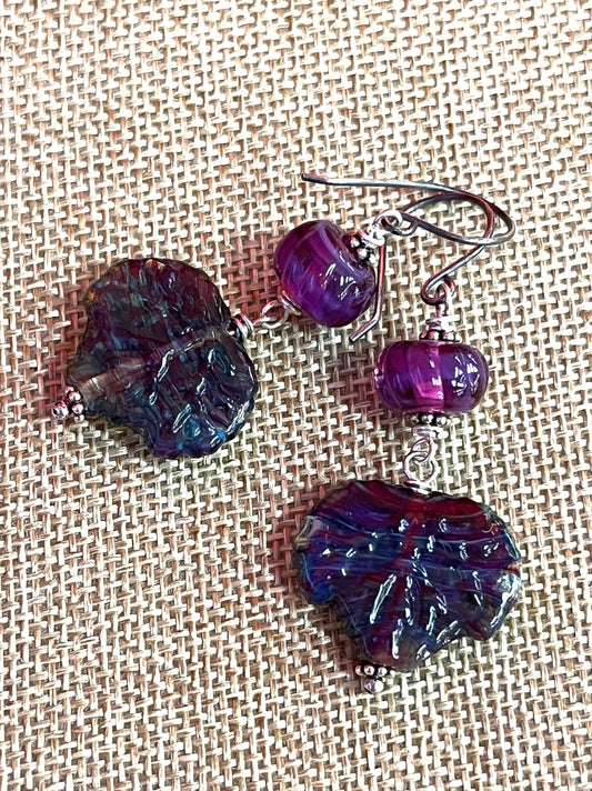 Berrylicious- Artisan Glass and Sterling Silver Earrings