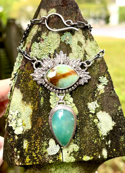 Tranquility - Australian Chrysoprase/Baja Chrysocolla & Sterling Silver Necklace