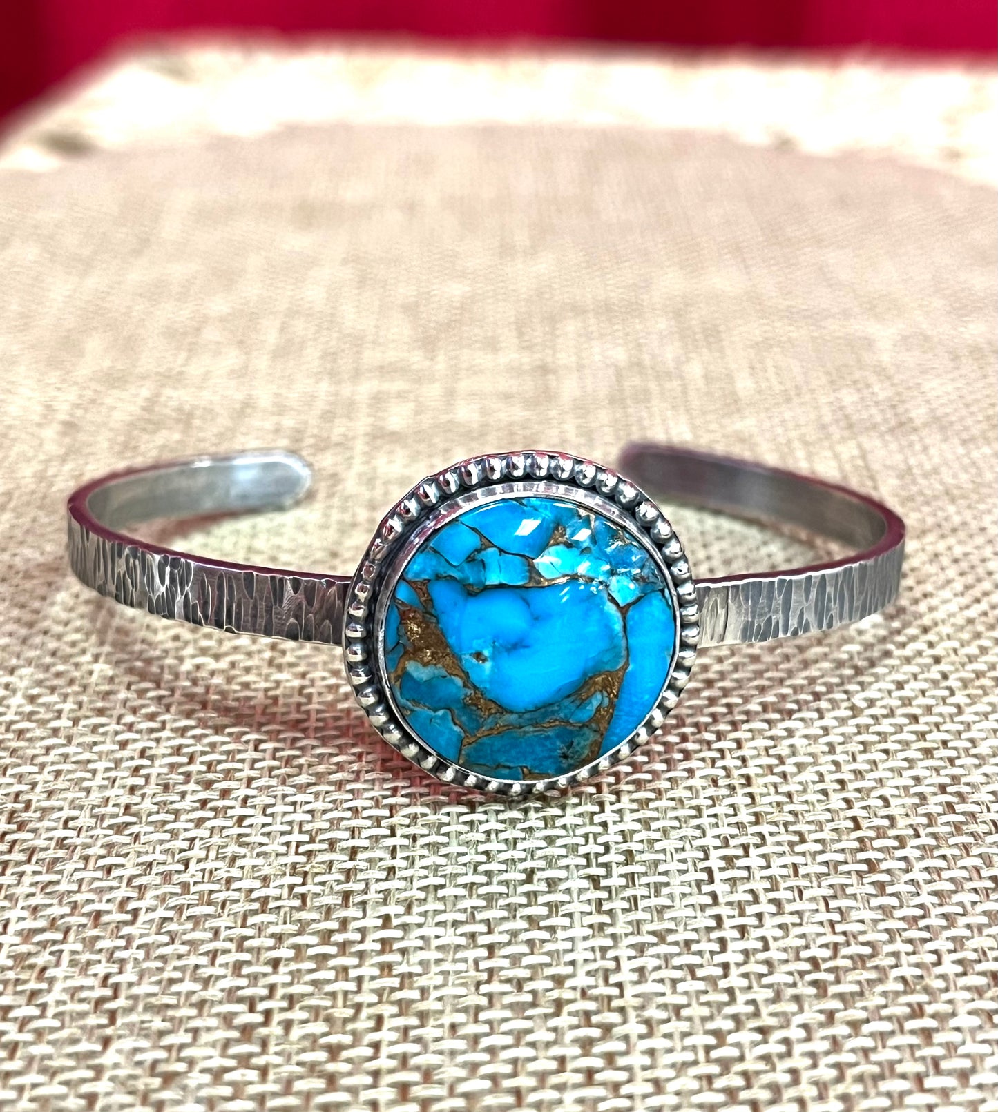 Bluesy-Turquoise & Sterling Silver Cuff Bracelet