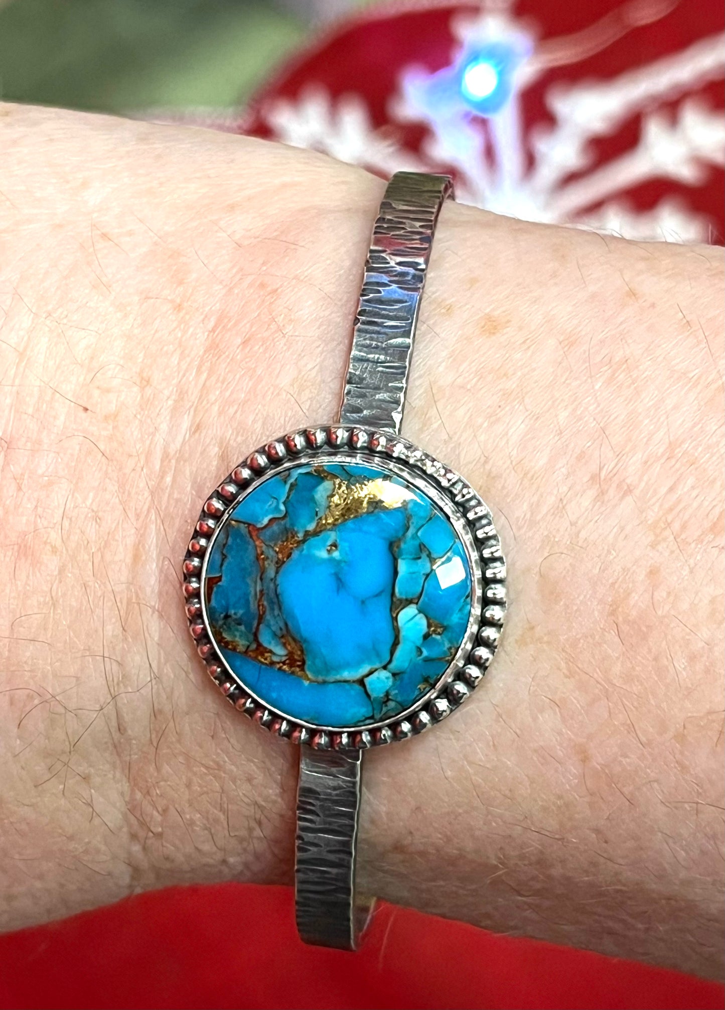 Bluesy-Turquoise & Sterling Silver Cuff Bracelet