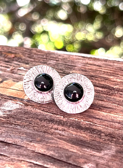 Sterling & Black Onyx Post Earrings