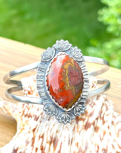 Moroccan Seam Agate & Sterling Silver Cuff Bracelet
