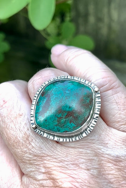 Chrysocolla & Sterling Silver Ring