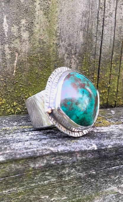 Chrysocolla & Sterling Silver Ring