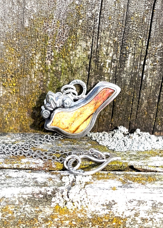 Bird with a Secret - Sterling Silver, Jasper & Sodalite Necklace
