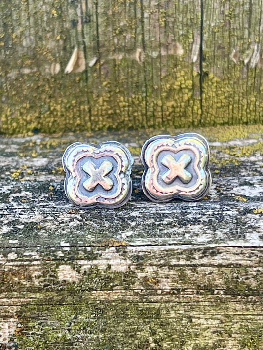 X Marks the Spot - Sterling Silver Post Earrings