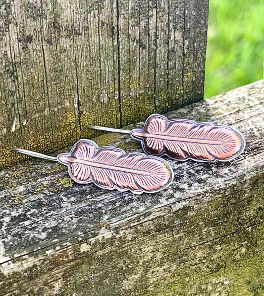 Light as a Feather - Copper & Sterling Silver Earrings