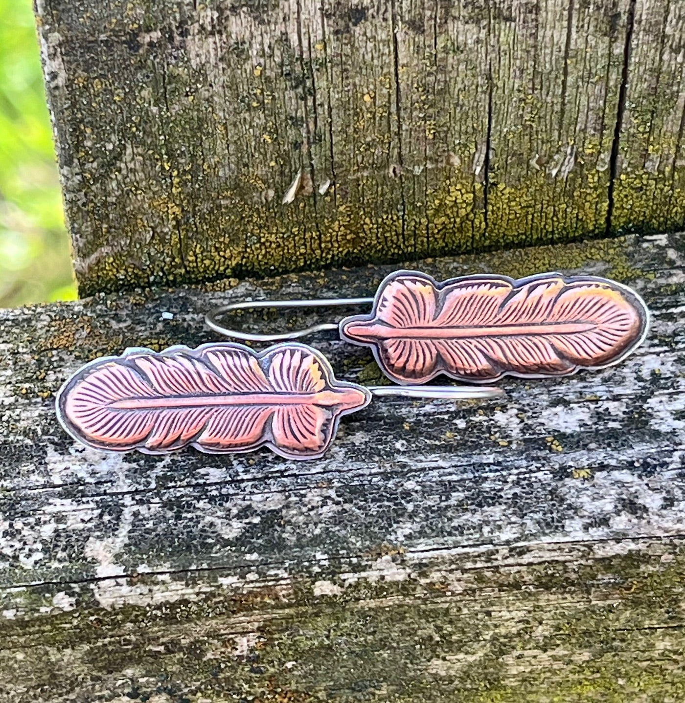 Light as a Feather - Copper & Sterling Silver Earrings