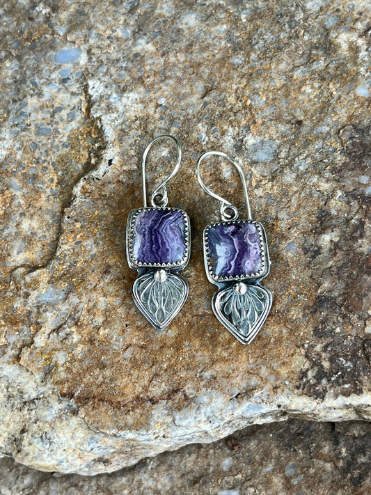Luscious - Lavender Lace Agate & Sterling Silver Earrings