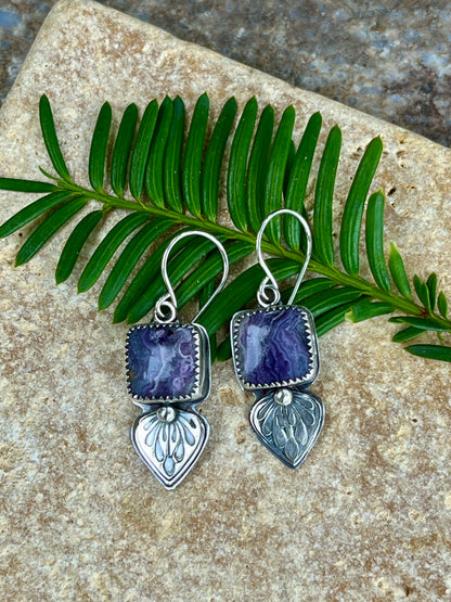 Luscious - Lavender Lace Agate & Sterling Silver Earrings