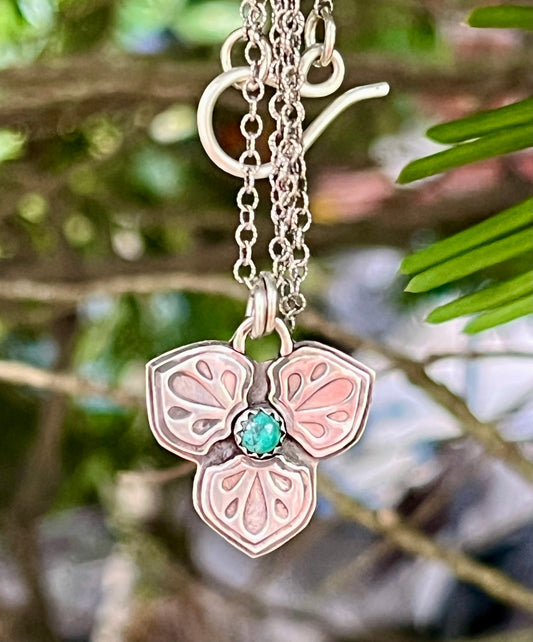 3 Petals - Sterling Silver & Turquoise Necklace