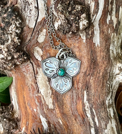 3 Petals - Sterling Silver & Turquoise Necklace