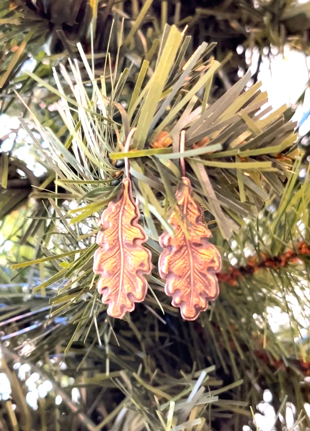 Oak Leaves - Brass & Sterling Silver Earrings