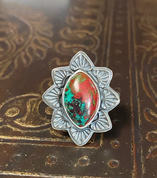 Sonoran Sunrise and Sterling Ring, Size 7.5