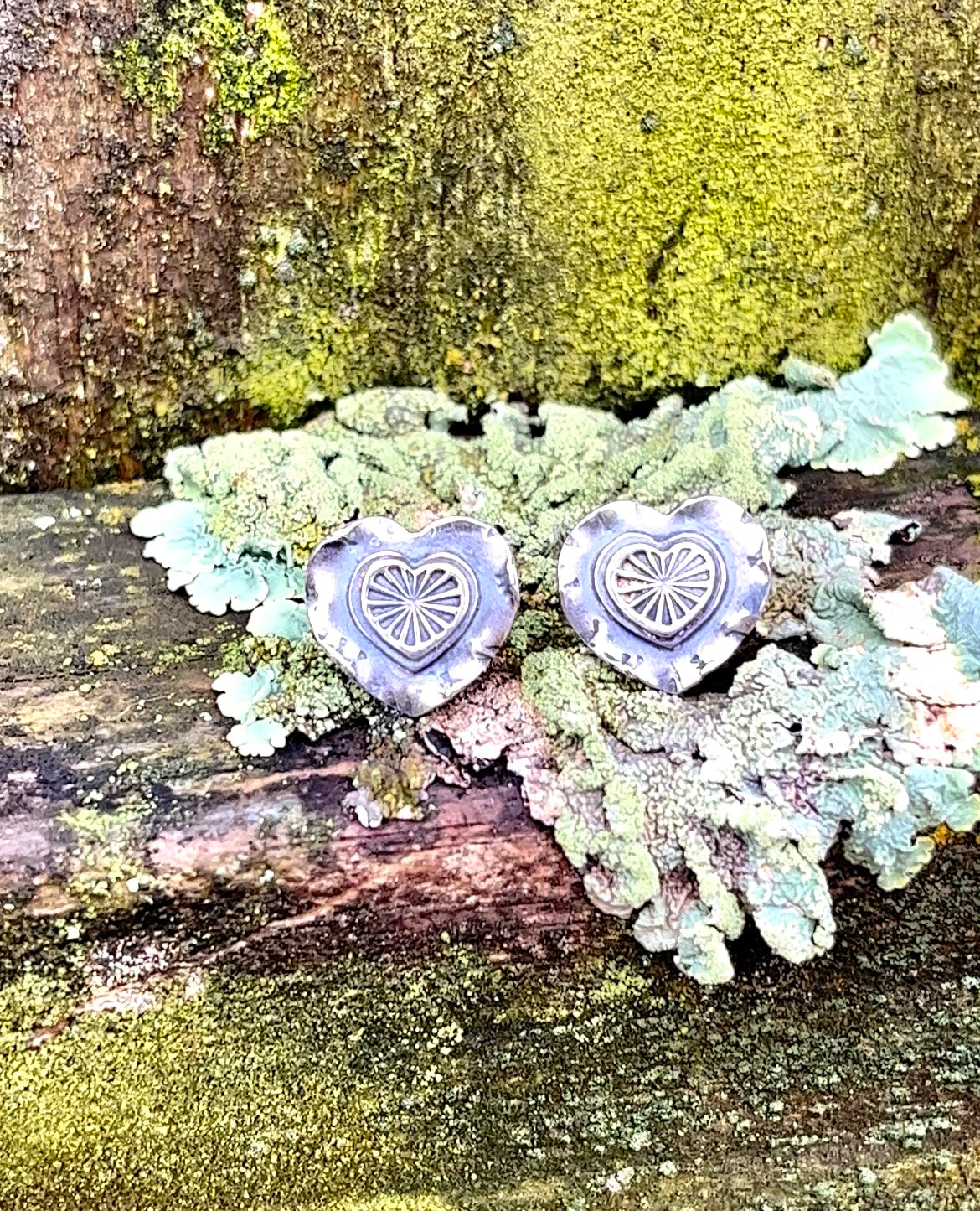 Sterling Silver Double Heart Post Earrings