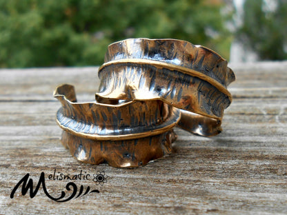 Ruffled Hoops - Metal Fold Formed Earrings - Made to Order